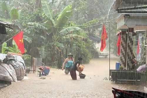 An Giang: Mưa lớn, đặc khu Thổ Châu bị ngập nặng