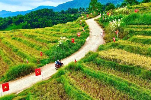 Cung đường chữ S giữa 'rừng cờ' Thanh Hóa mùa đẹp nhất năm