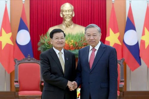 Tổng Bí thư Tô Lâm tiếp Tổng Bí thư, Chủ tịch nước Lào