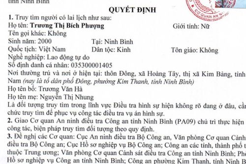 Truy tìm cặp vợ chồng Nguyễn Thị Bích Phượng, Vũ Xuân Nam