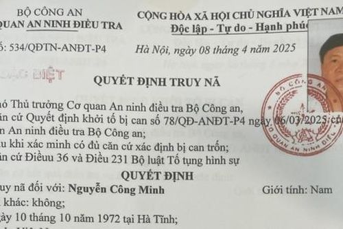 Truy nã đặc biệt Chủ tịch HĐQT Tổng Công ty Cây xanh Công Minh