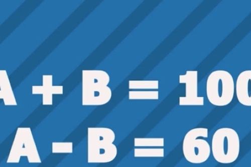 Mẹo giải bài toán A+B=100 và A-B=6 để tìm giá trị A/B