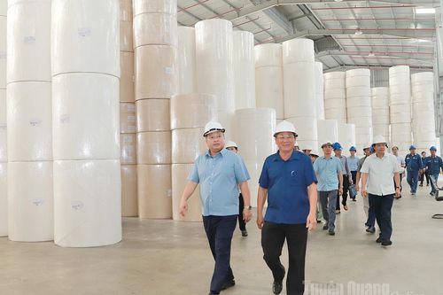Chủ tịch UBND tỉnh Phan Huy Ngọc kiểm tra hoạt động một số nhà máy tại Khu công nghiệp Long Bình An