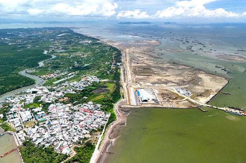 Cận cảnh đại công trường Khu đô thị lấn biển Cần Giờ sau 6 tháng thi công