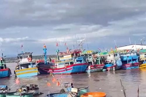 Dùng thuyền thúng cứu 7 tàu cá bị đứt dây neo trôi ra cửa biển