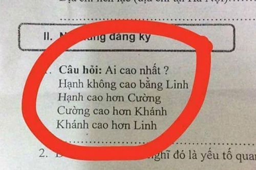 Bài toán IQ gây tranh cãi: Ai cao nhất?