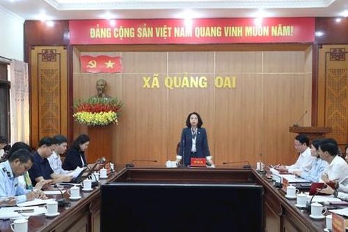 Kiểm tra đột xuất về công tác tổ chức bữa ăn bán trú trường học trên địa bàn xã Quảng Oai