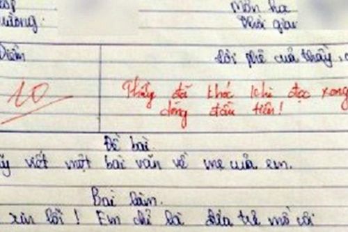 Bài văn về mẹ khiến thầy giáo òa khóc và không ngại ngần chấm 10 điểm
