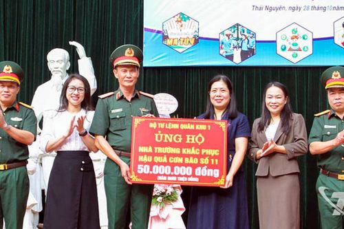 Quân khu 1 hỗ trợ Trường Phổ thông Vùng cao Việt Bắc khắc phục hậu quả thiên tai