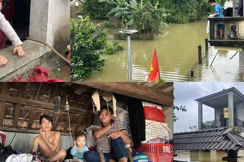 Người dân lên gác mái chật hẹp sinh hoạt chờ lũ rút