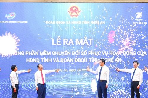 Ra mắt hệ thống phần mềm chuyển đổi số phục vụ hoạt động của HĐND tỉnh và Đoàn ĐBQH tỉnh Nghệ An