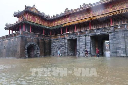 Huế tất bật làm sạch Đại Nội khi lũ rút