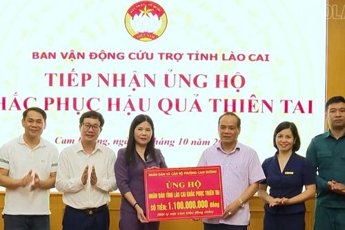 Phường Cam Đường ủng hộ 1,1 tỷ đồng giúp đồng bào khắc phục hậu quả thiên tai