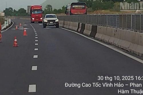 Giao thông trên cao tốc Vĩnh Hảo-Phan Thiết đã được thông tuyến trở lại sau mưa lớn