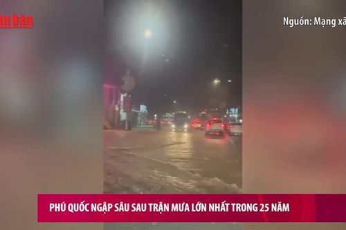 Phú Quốc ngập sâu sau trận mưa lớn nhất trong 25 năm