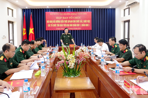 Họp Ban tổ chức Lớp bồi dưỡng kiến thức QP&AN cho chức sắc, chức việc, các tổ chức tôn giáo