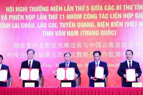 Lai Châu, Lào Cai, Tuyên Quang, Điện Biên ký kết hợp tác đa lĩnh vực với tỉnh Vân Nam, Trung Quốc
