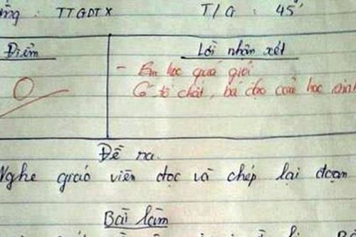Học trò làm bài kiểm tra bị chấm 0 điểm, biết lý do ai cũng đồng tình với giáo viên