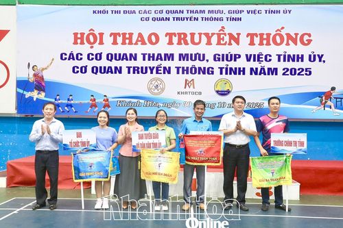 Hội thao truyền thống Khối thi đua Các cơ quan tham mưu, giúp việc Tỉnh ủy, cơ quan truyền thông tỉnh năm 2025: Báo và Phát thanh, Truyền hình Khánh Hòa giành giải nhất toàn đoàn