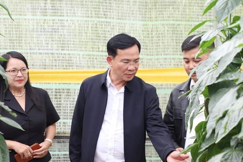 Chủ tịch UBND tỉnh Lâm Đồng Hồ Văn Mười thăm các doanh nghiệp tại xã Đơn Dương