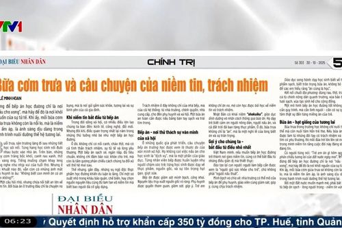 Điểm báo VTV1: Bữa cơm trưa và câu chuyện của niềm tin, trách nhiệm