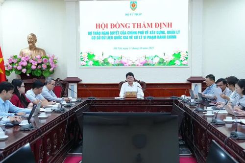 Thẩm định Nghị quyết về xây dựng, quản lý Cơ sở dữ liệu quốc gia về xử lý vi phạm hành chính