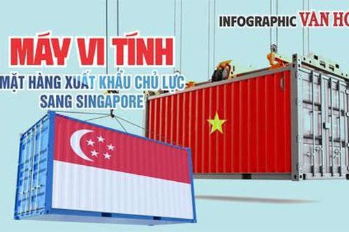 (Infographic) Máy vi tính, sản phẩm điện tử và linh kiện dẫn đầu xuất khẩu của Việt Nam sang Singapore