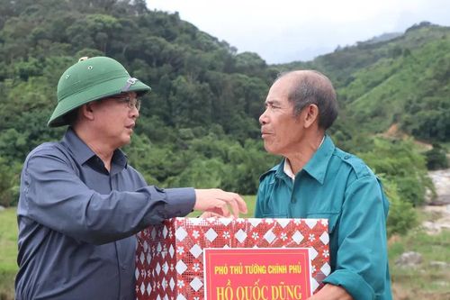 Phó Thủ tướng Hồ Quốc Dũng kiểm tra tình hình khắc phục sạt lở đất ở Quảng Ngãi