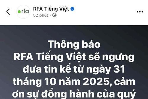 Đài RFA thông báo tạm ngừng hoạt động do Chính phủ Mỹ đóng cửa