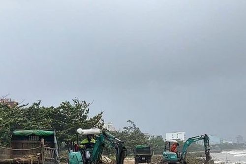 Căng mình dọn rác sau lũ ở biển Đà Nẵng