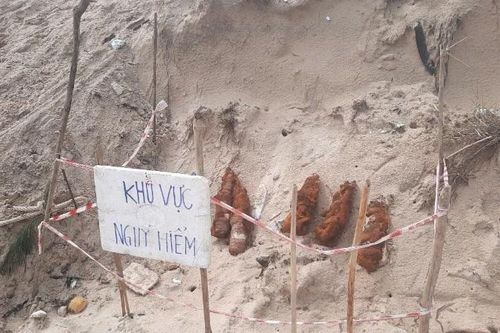 Phát hiện vật liệu nổ ở bờ biển Quảng Trị