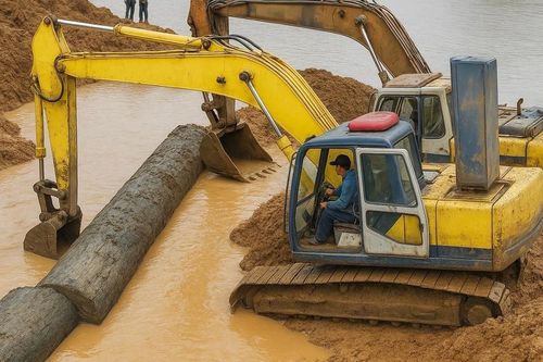 Đang điều tra làm rõ vụ đào bới bờ sông Ayun để khai thác gỗ trái phép
