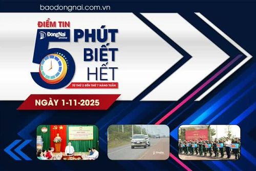 Điểm tin '5 phút biết hết' sáng 1-11: Đồng Nai có 3 cá nhân được công nhận Gương sáng pháp luật lần thứ 3