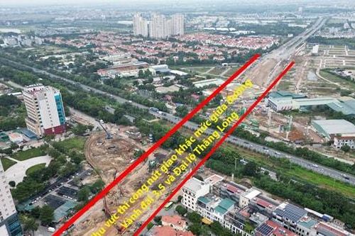 Đại công trường thi công nút giao hơn 2.300 tỷ đồng tại Đại lộ Thăng Long