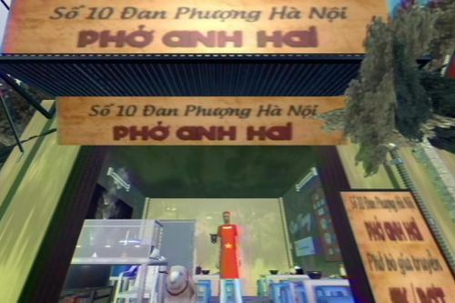Bên trong quán phở anh Hai