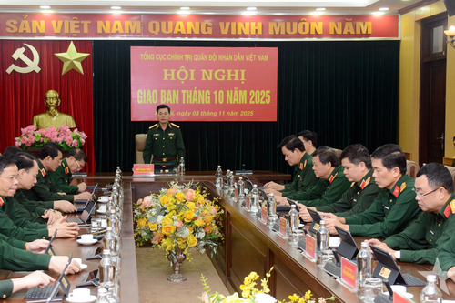 Tổng cục Chính trị tổ chức Hội nghị giao ban tháng 10-2025 theo hình thức không giấy