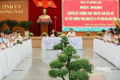 Thường trực Tỉnh ủy tổ chức hội nghị chuyên đề với Thường trực Đảng ủy 41 xã của Đồng Nai