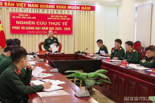 Học viện Hậu cần nghiên cứu thực tế tại Bộ Chỉ huy Quân sự tỉnh