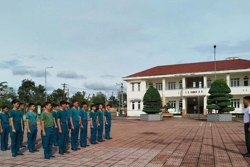 Ban chỉ huy phòng thủ khu vực 3 - Bảo Lâm khai mạc huấn luyện dân quân thường trực
