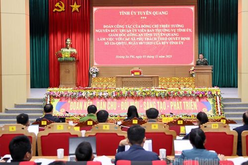 Đoàn công tác của Ban Thường vụ Tỉnh ủy làm việc với các xã Hoàng Su Phì, Thàng Tín, Bản Máy, Pờ Ly Ngài, Xín Mần