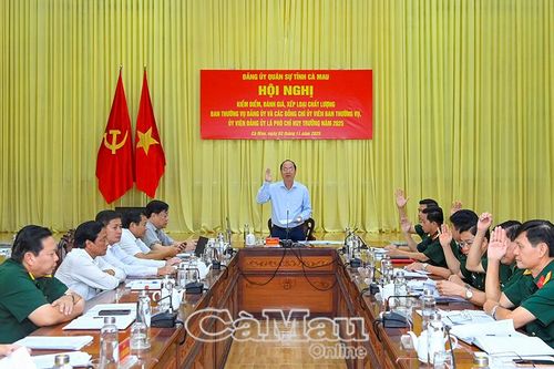 Đảng ủy Quân sự tỉnh Cà Mau kiểm điểm, đánh giá chất lượng năm 2025