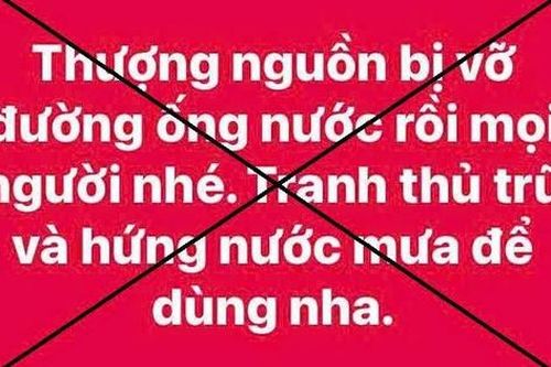 Thực hư thông tin 'thượng nguồn bị vỡ đường ống nước' ở Huế