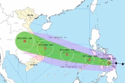 Bão Kalmaegi mạnh lên cấp 14, giật cấp 17 vào ngày 6/11