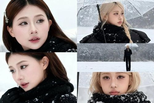 Loạt hot girl cùng rủ nhau đi ngắm tuyết bằng AI