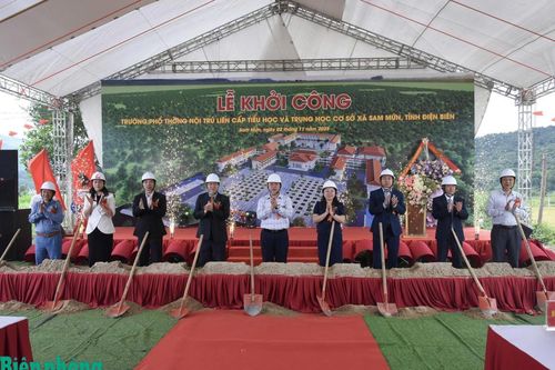 Điện Biên: Khởi công xây dựng Trường Phổ thông nội trú liên cấp tiểu học và trung học cơ sở ở 3 xã biên giới
