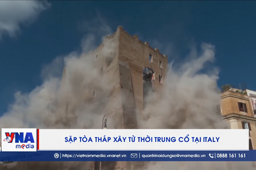 Sập tòa tháp xây từ thời Trung cổ tại Italy