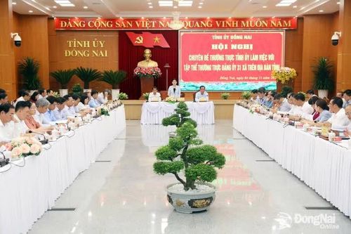 Thường trực Tỉnh ủy hội nghị chuyên đề với Thường trực Đảng ủy 31 xã