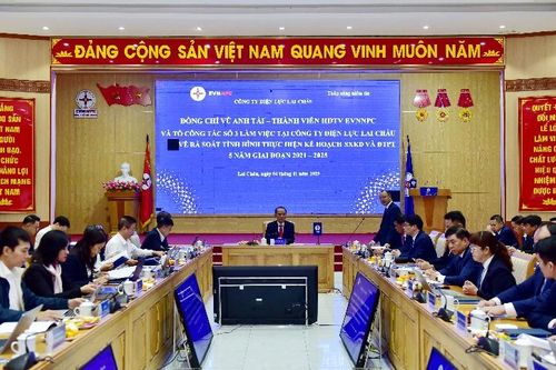 Đoàn công tác Tổng Công ty Điện lực miền Bắc làm việc với Công ty Điện lực Lai Châu