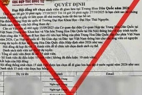 Lừa đảo qua thông tin học bổng du học 'Trung Hoa Dân quốc' năm 2026