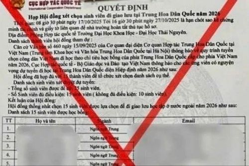 Lừa đảo thông tin học bổng du học 'Trung Hoa Dân quốc'